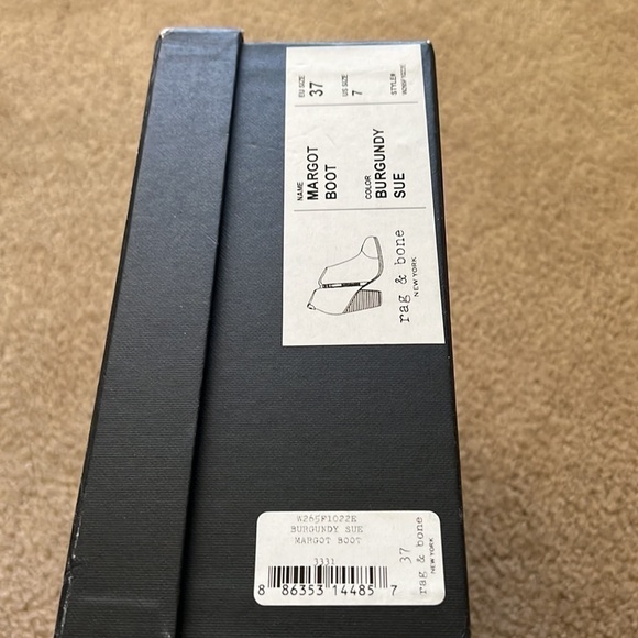 Rag & Bone Margot Burgundy Leather & Suede Boots Size 7 US/37 EU- GUC - Picture 10 of 11